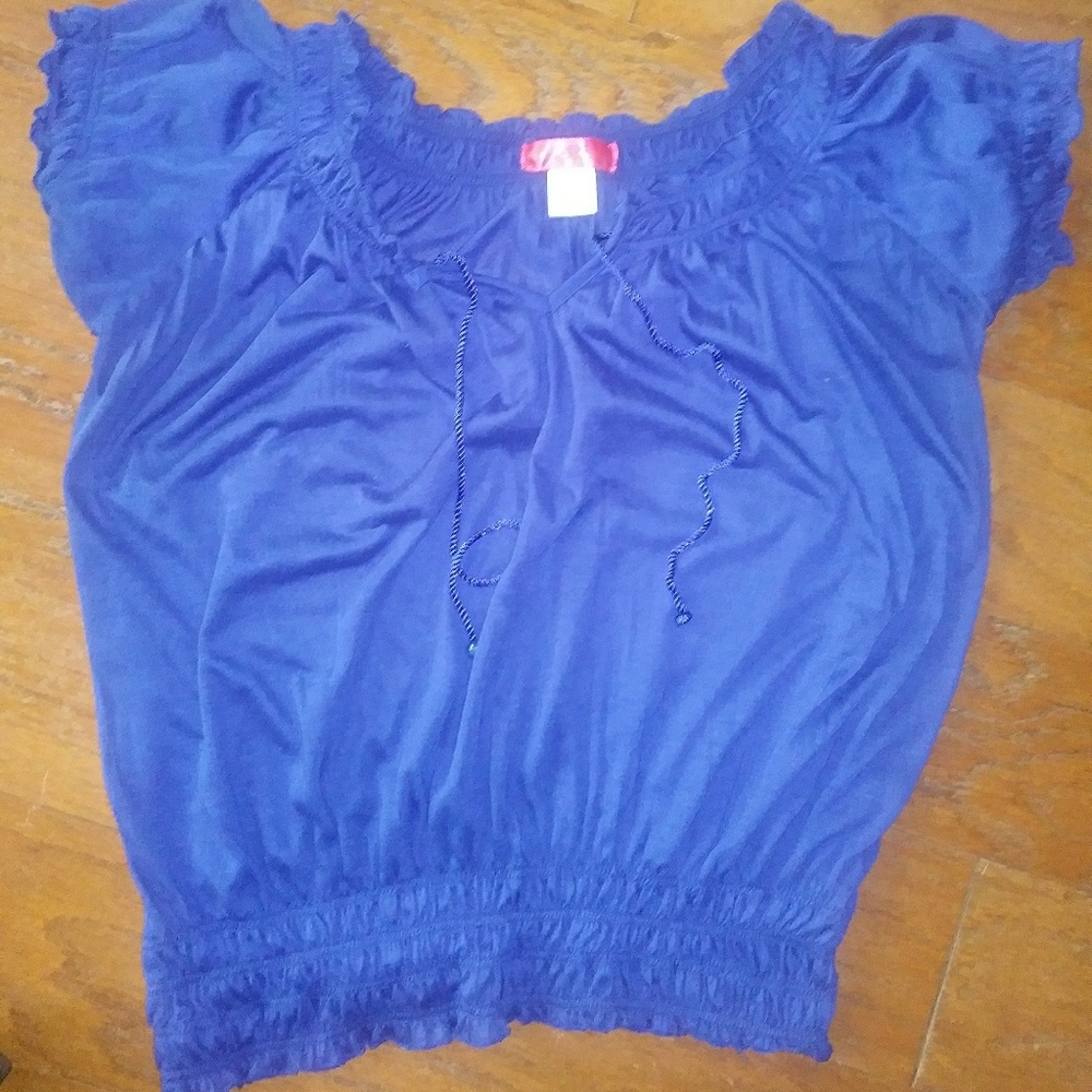 Navy blue adjustable off the shoulder top